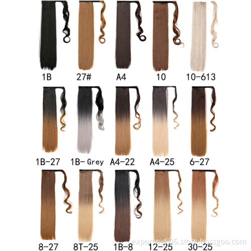 Ponytail Synthetic Hair Extensions Attachment Hair 22 Inch Braid Hair  Crochet Fiber Clip in Ponytail